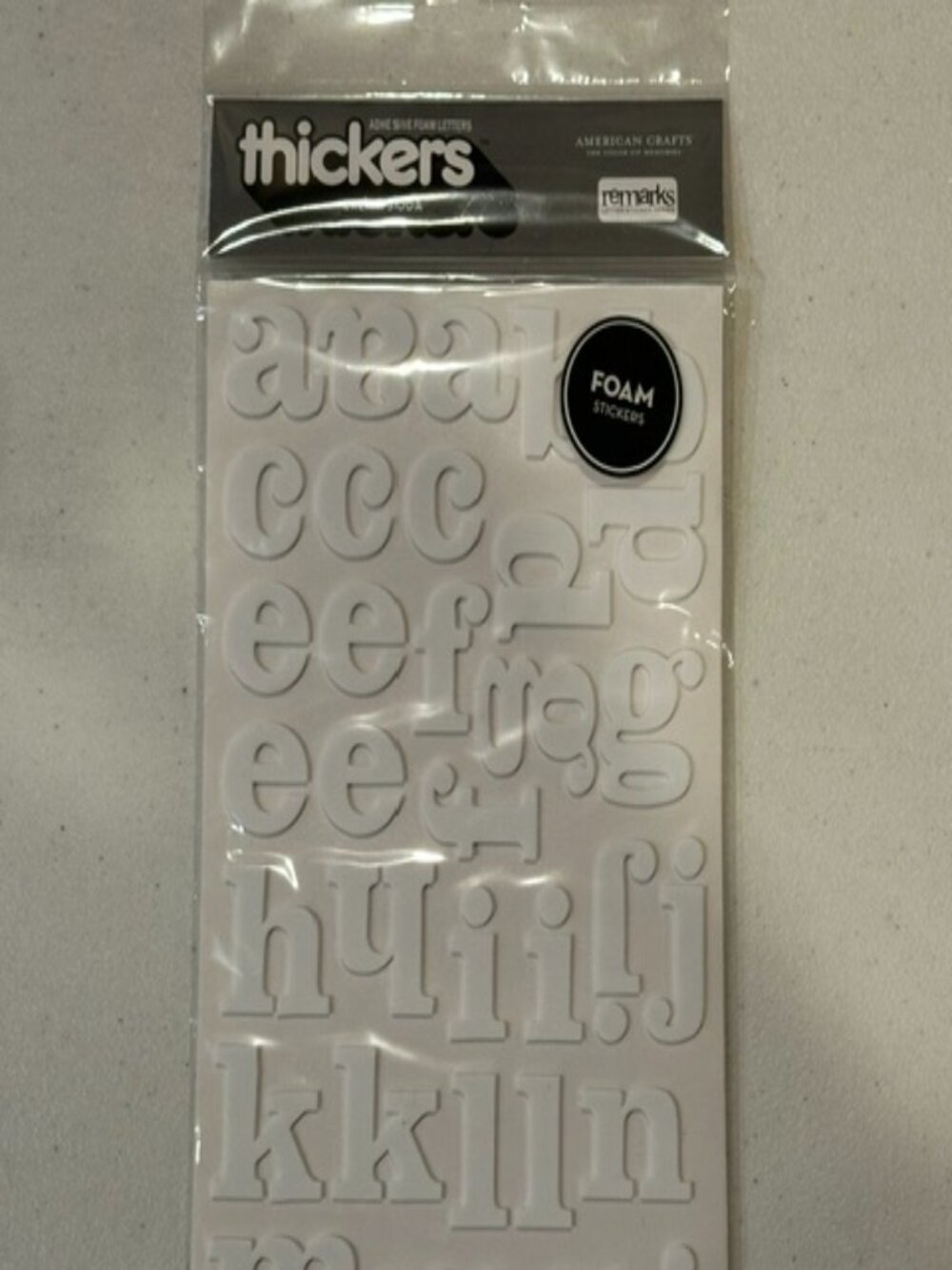 NEW American Crafts Cream Soda Thickers White Foam Stickers